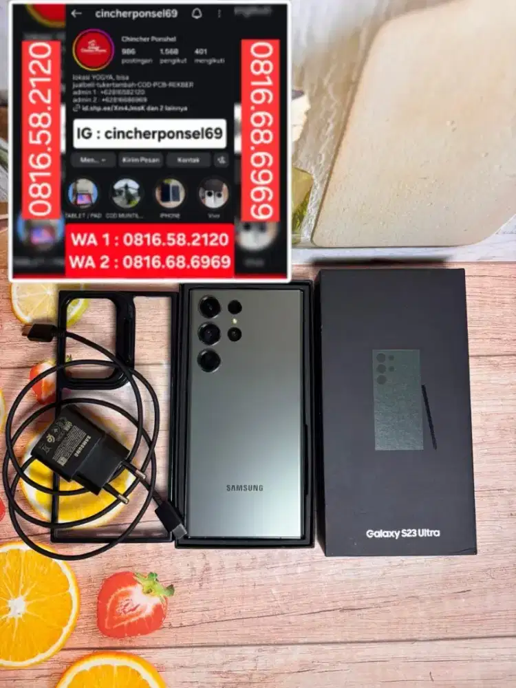 hp samsung S23 ULTRA 5g 12/256 tangan pertama grns resmi free adaptor