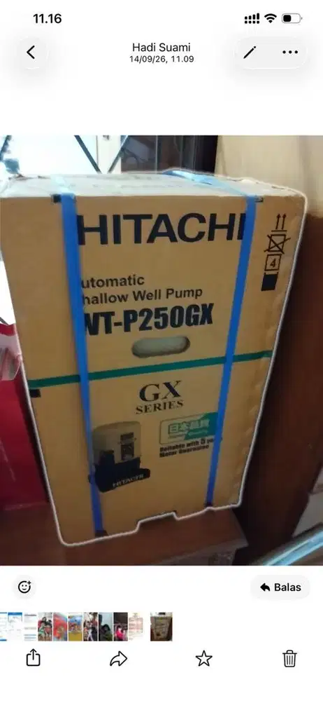 Pompa air Hitachi WT P250 GX