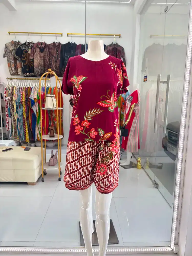 Setelan Pendek Motif Batik Original Pabrik