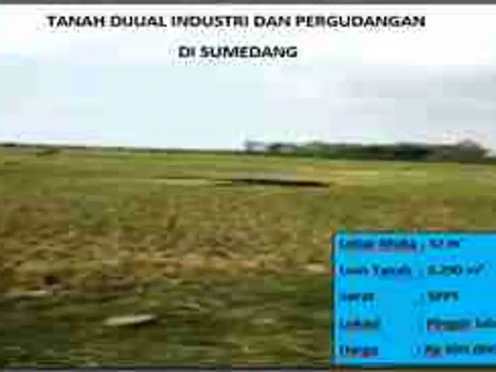 Tanah industri dan pergudangan Sumedang