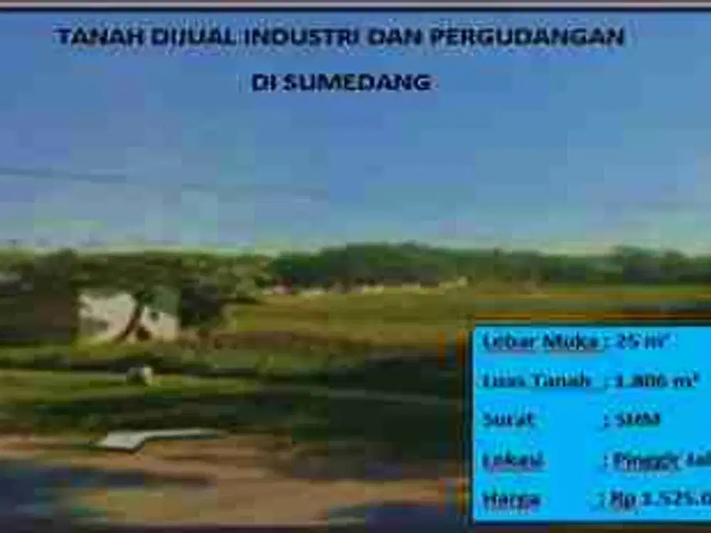 Tanah industri dan pergudangan Sumedang