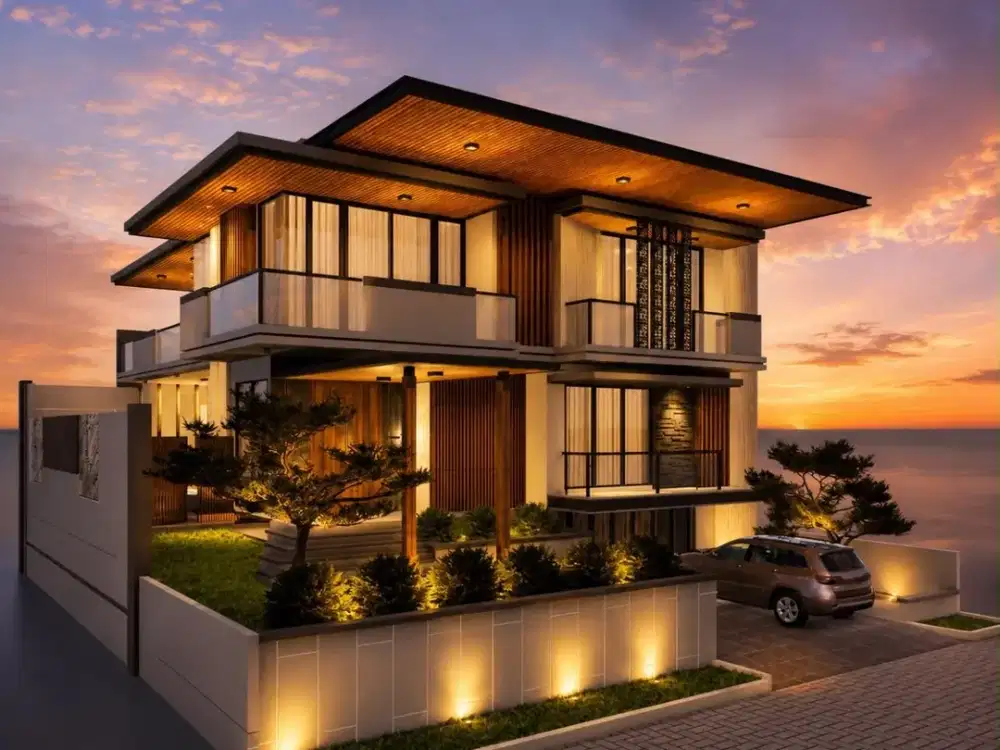 New Modern Minimalist House Raffles Garden Citraland Surabaya 3 Lantai Bonus Pool