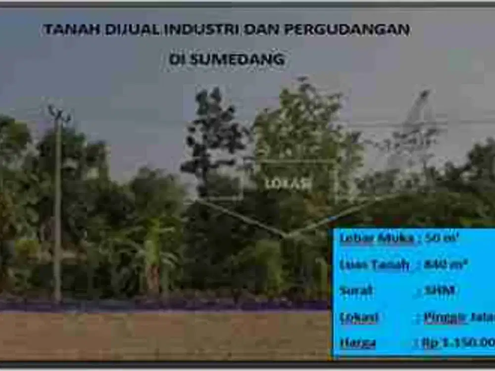 Tanah industri dan pergudangan Sumedang