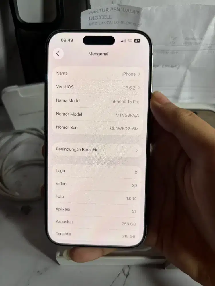 iPhone 15 Pro 256Gb Natural Titanium ex iBox, Fullset Mulus NoMinus