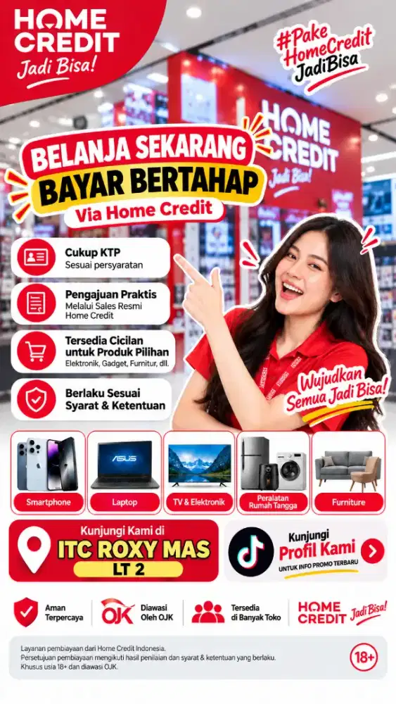 Promo cicilan dengan Home Credit cukup KTP dan handphone pribadi