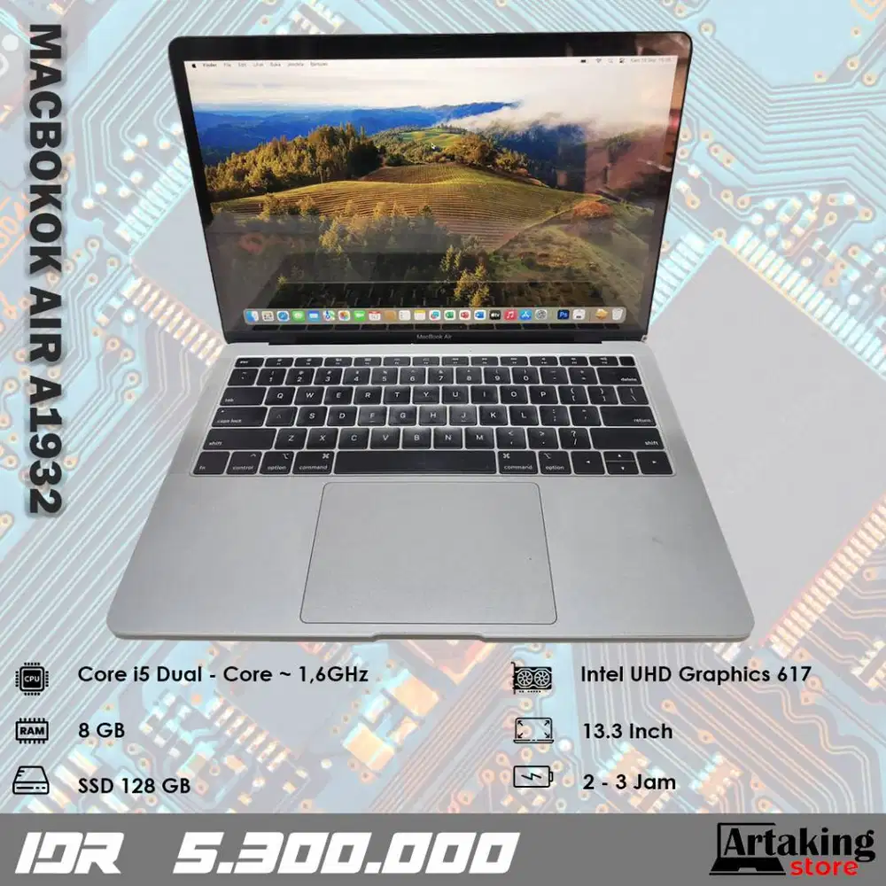 Macbook Air A1932 (2019) - Core i5 - Ram 8 GB - Sudah SSD