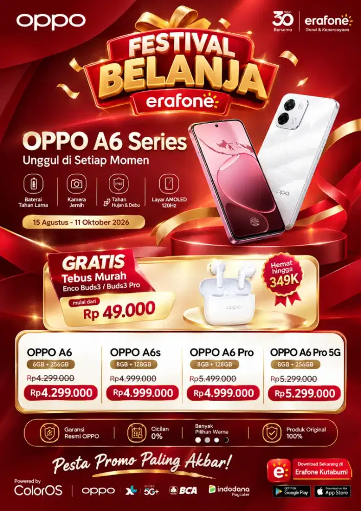 Dapatkan OPPO A6 Series di Erafone Kutabumi dengan harga spesial
