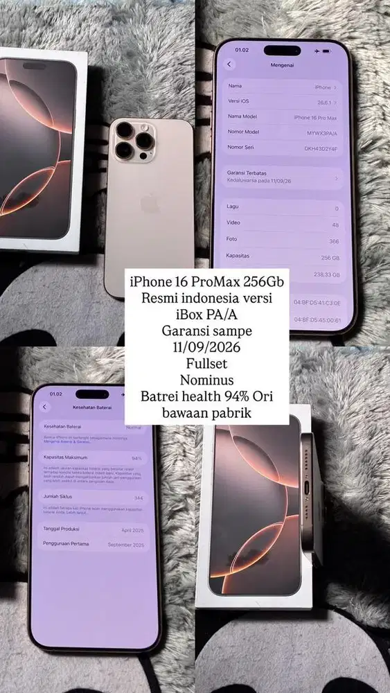 iPhone 16 Promax 256Gb Dessert titanium