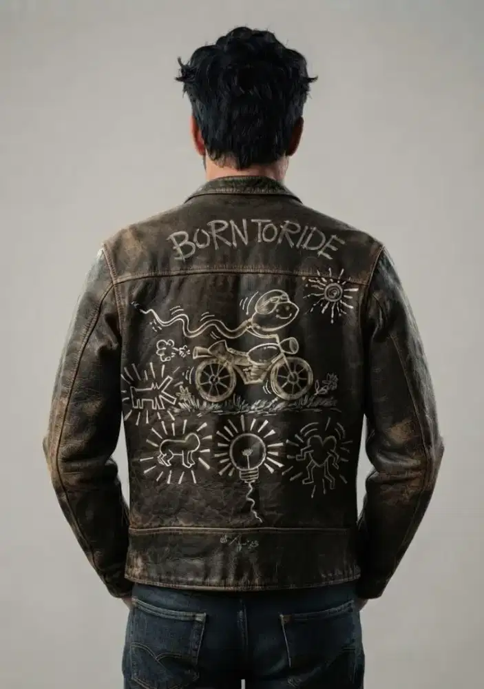 Jaket kulit asli cafe racer lawas second sepeda helm jam antik vintage