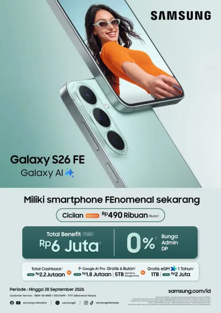 Samsung S26fe promo cicilan 0% bunga dan tanpa dp