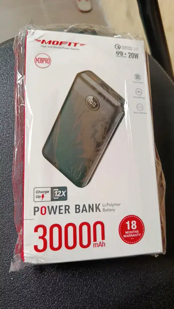 [1UNIT BARU&SEGEL]Powerbank MOFIT 30000MAH M38PRO 20WATT Quickcharging