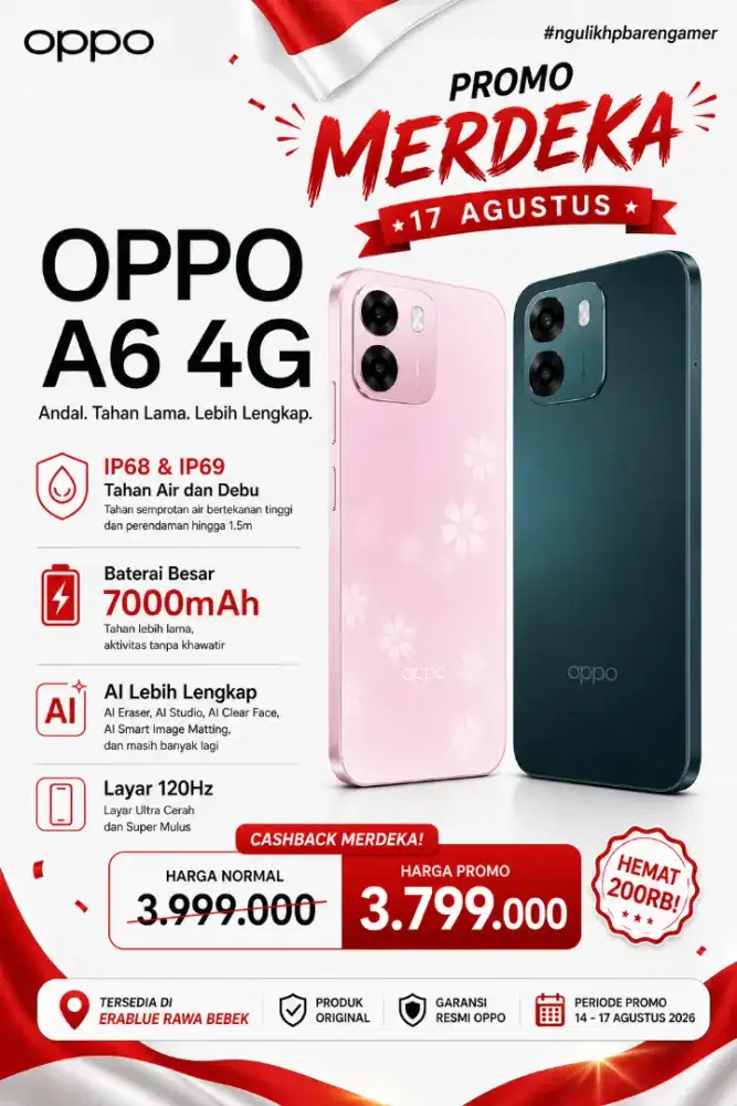 STOK READY] OPPO A6 4G 18/128 Gb–RESMI