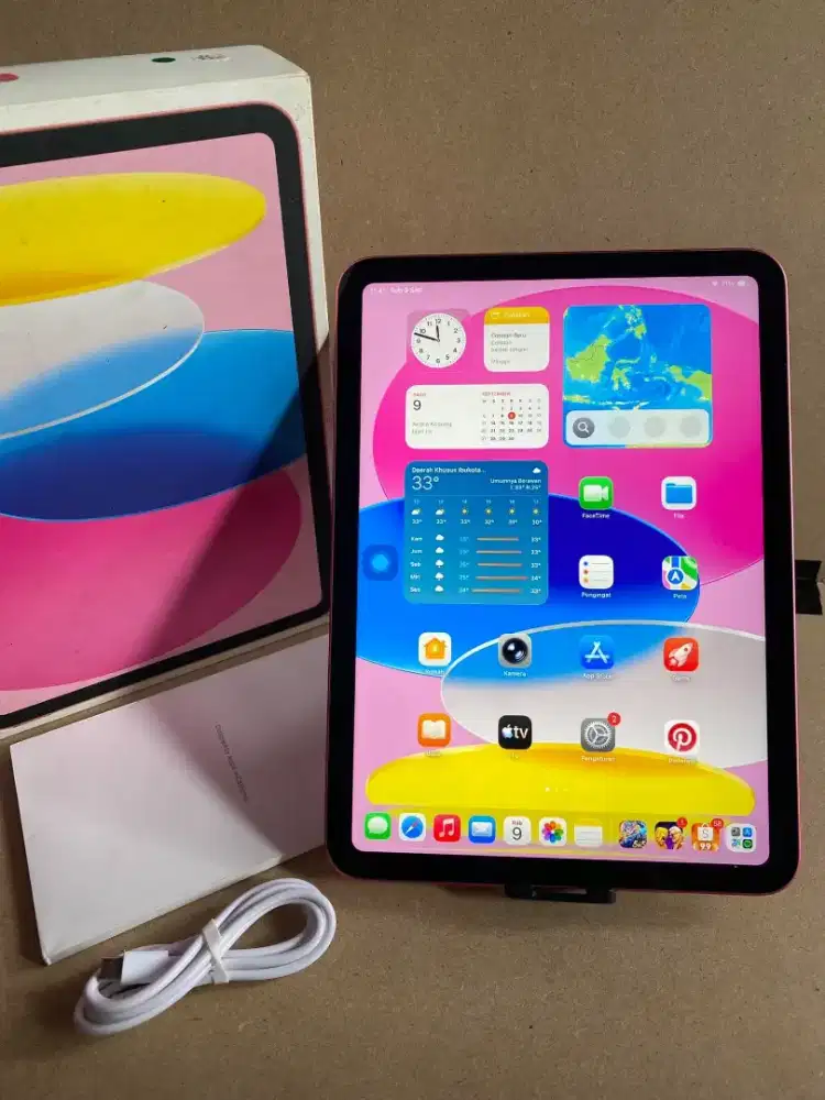 Ipad gen 11 128gb wifi only pink ibox fullset mulus normal semua