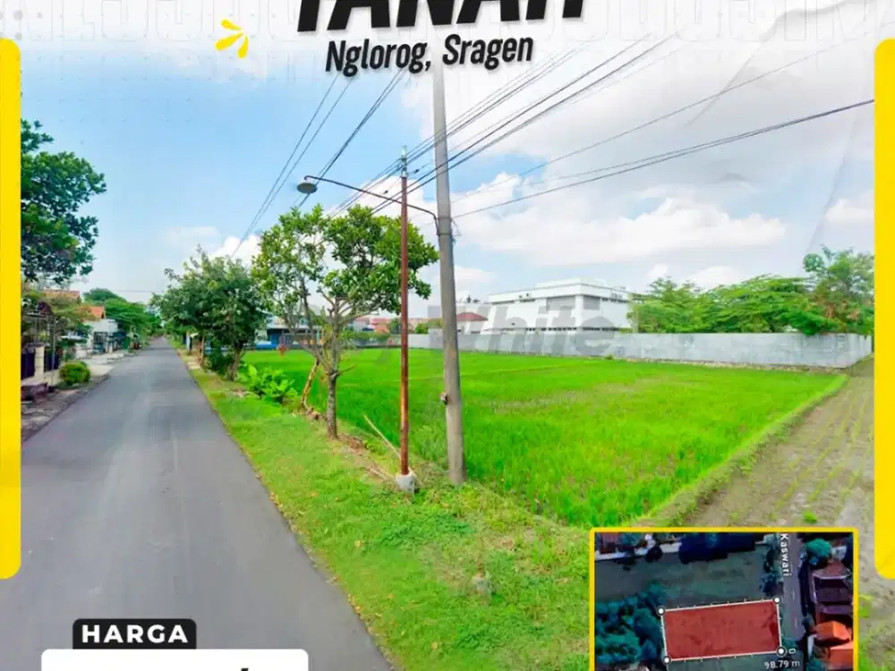 DIJUAL TANAH STRATEGIS ZONA KUNING DI NGLOROG, SRAGEN