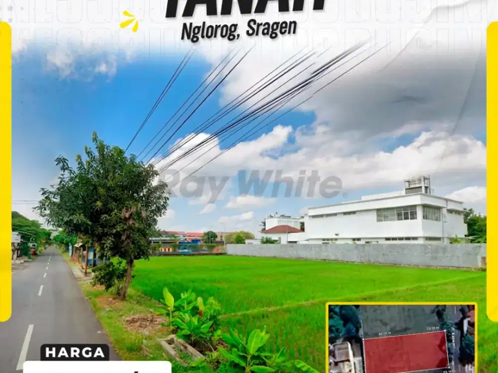 DIJUAL TANAH STRATEGIS ZONA KUNING DI NGLOROG, SRAGEN