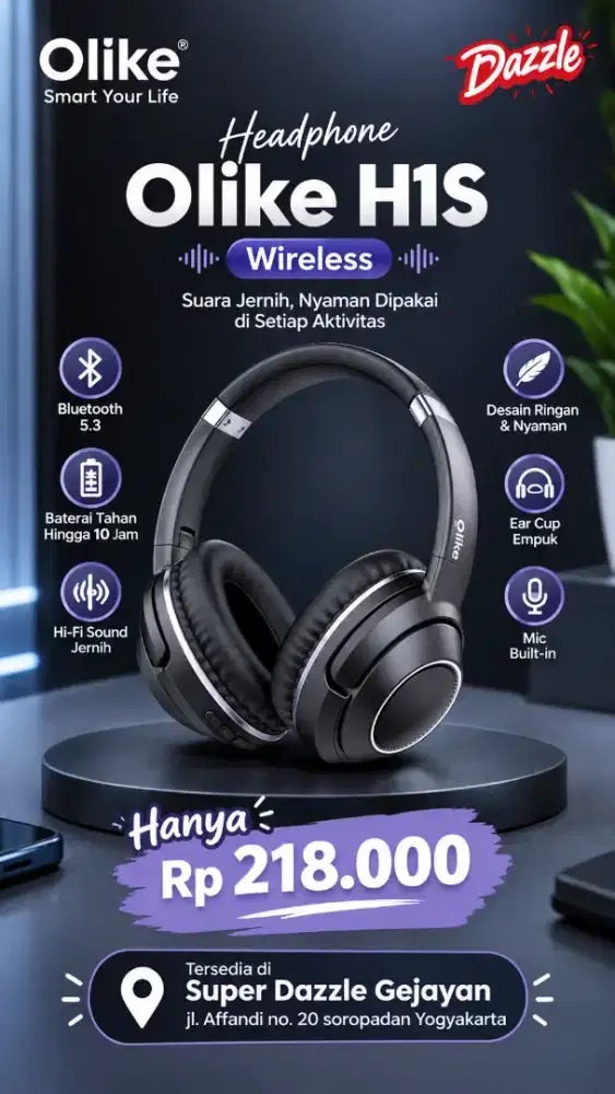 Headphone wireless OLIKE H1S