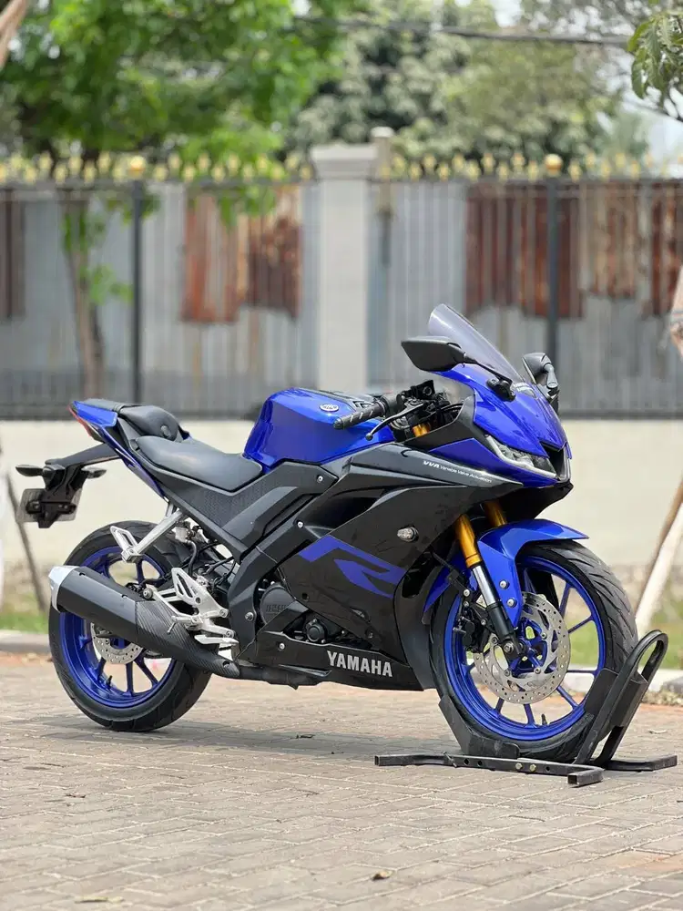 YAMAHA YZF R15 V3 2019 BIRU LOW KM PAJAK PANJANG TANPA PR