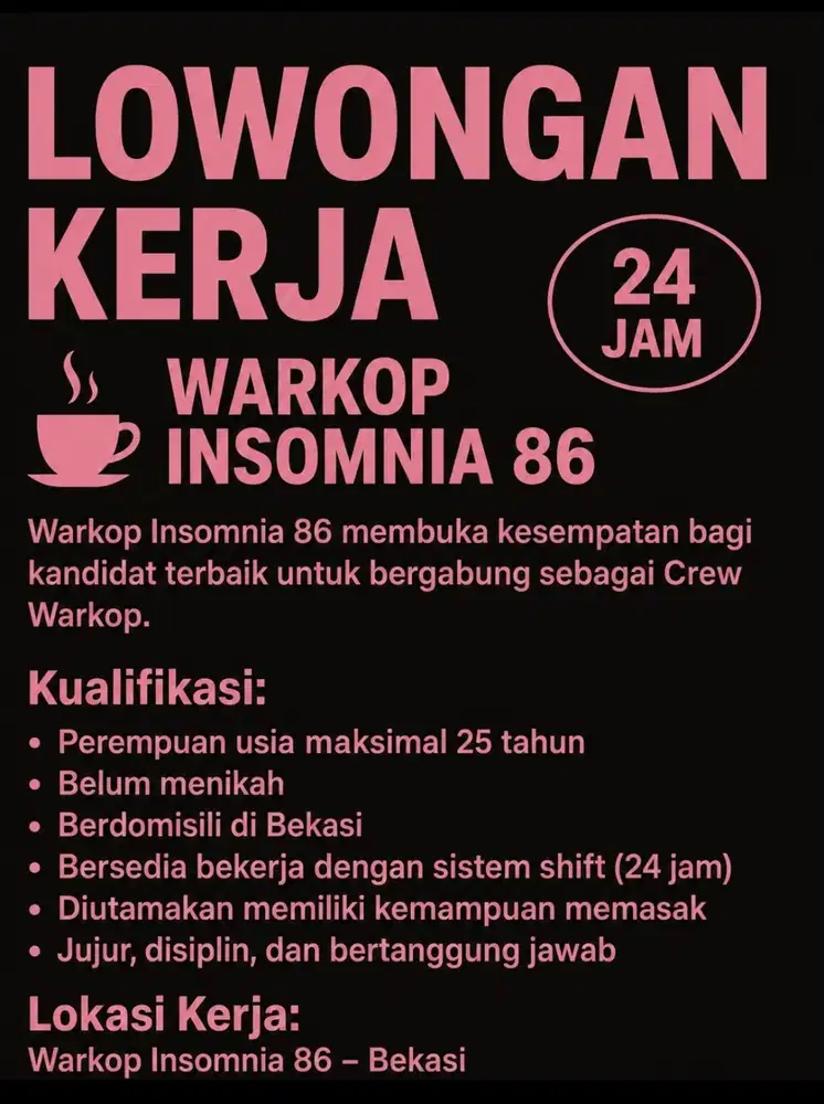 LOKER CREW WARKOP (24 JAM)