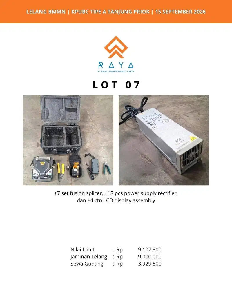 FUSION SPLICER, POWER SUPPLY RECTIFIER, LCD DISPLAY ASSEMBLY