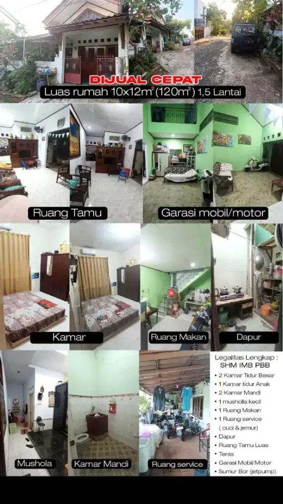 Dijual Rumah SHM LT.120m2 - Perumahan Pura Bojong Gede
