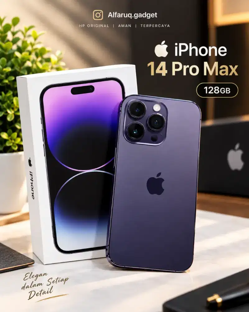 IPHONE 14 PRO MAX 128GB UNGU 99% MULUS