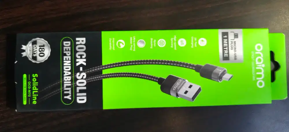 Oraimo Data Cable Solidline Kabel Android Micro USB 5V 3A