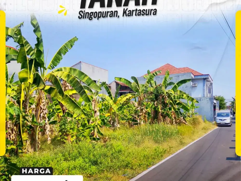 DIJUAL TANAH STRATEGIS SIAP BANGUN DI SINGOPURAN, KARTASURA, SUKOHARJO