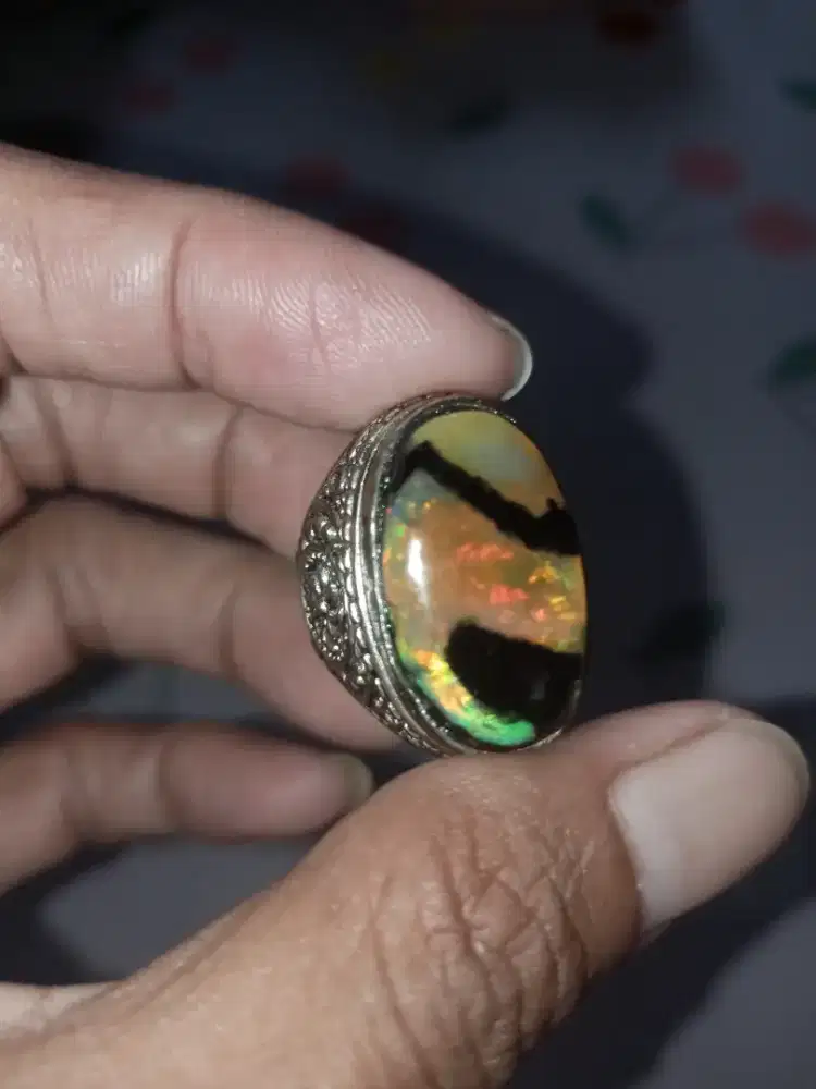 Batu Cincin Akik Permata Natural Opal Kalimaya Jarong Cakep