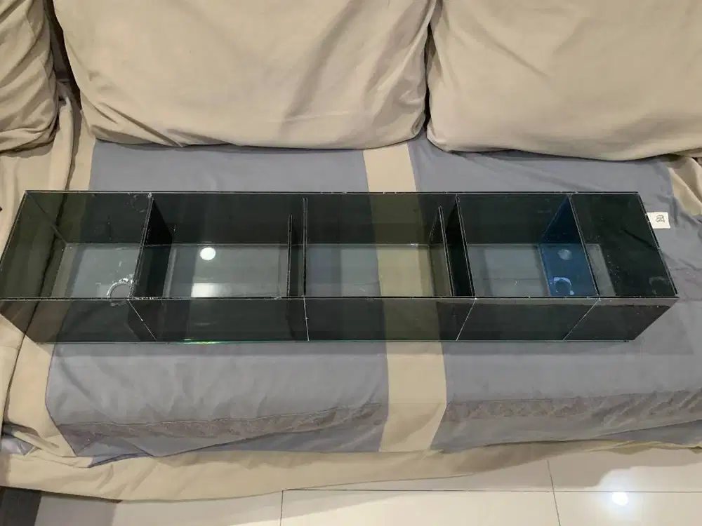 top filter aquarium kaca 100 x 20 x 15 cm sekat