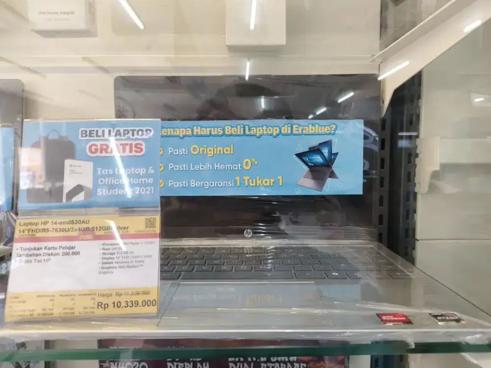 Laptop HP R5-75300U 512GB cicilan bunga hingga 0% menggunakan Kredivo