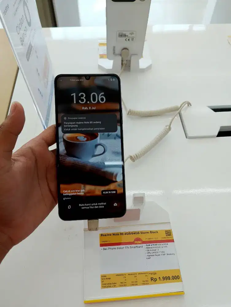credit realme note 80