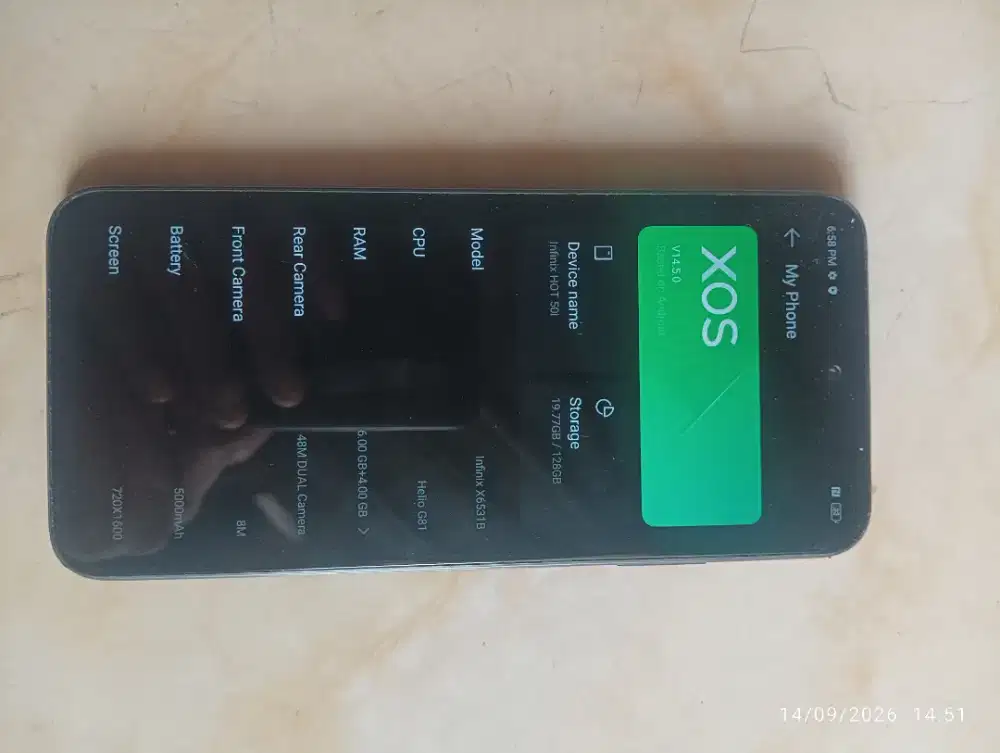 Infinix hot 50i hp+cas
