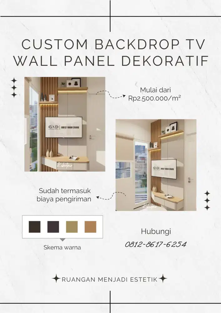 Custom By KAB Interior Backdrop TV Wall Panel Minimalist