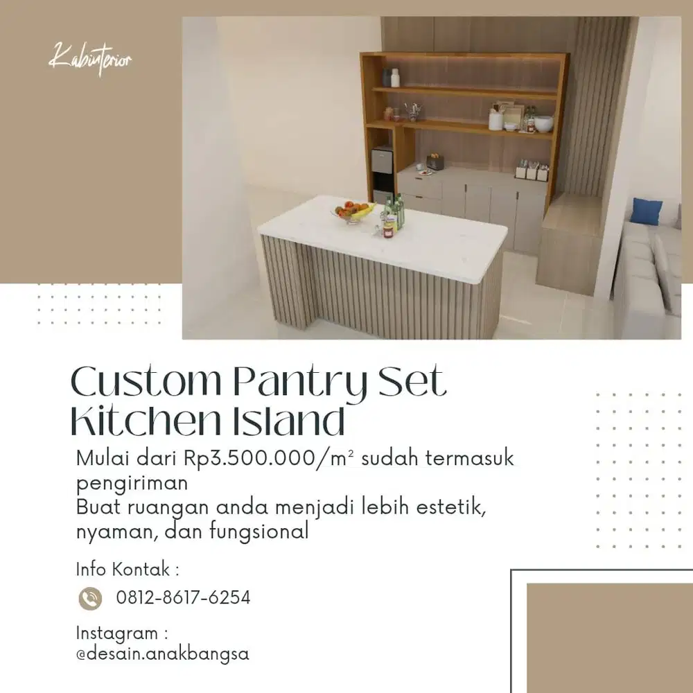 Custom Pantry Set Kitchen Island Minimalist