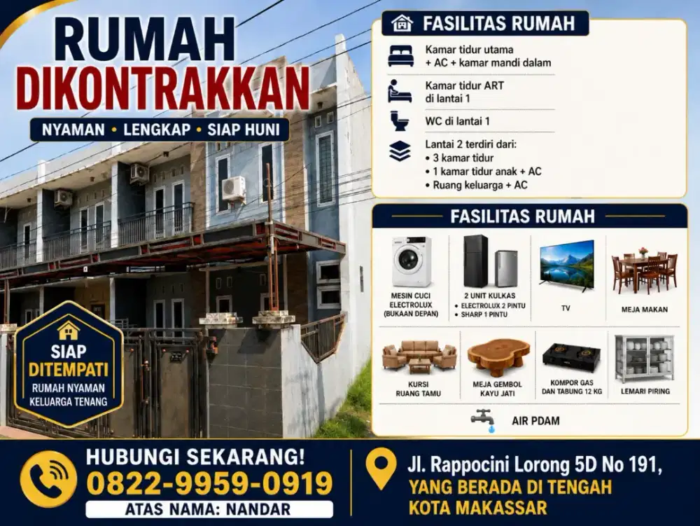 Rumah Kontrakan Makassar - Rappocini