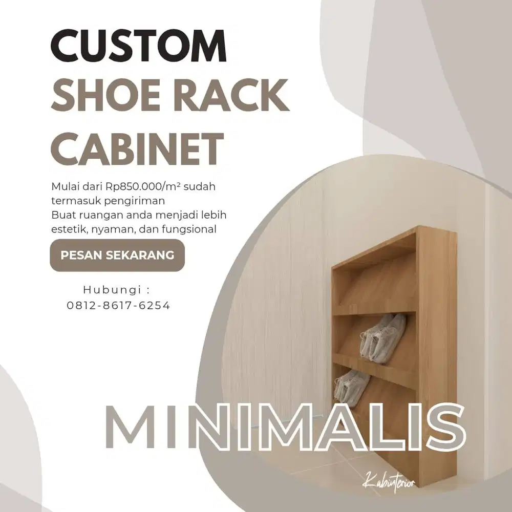 Custom Shoe Rack Cabinet Minimalist Finishing HPL