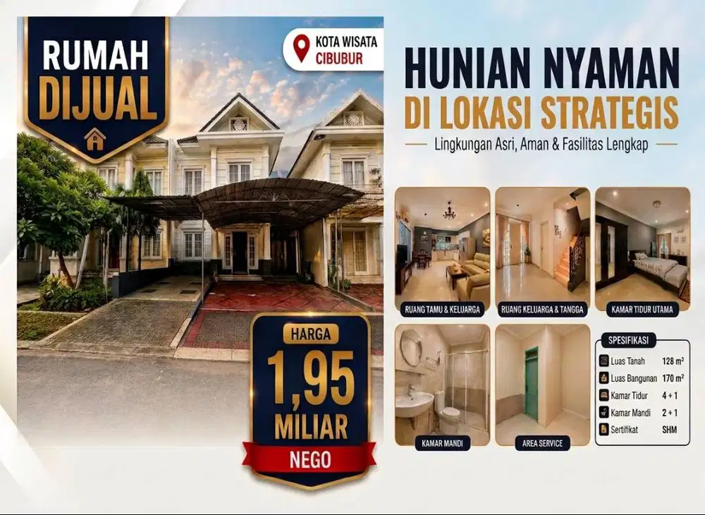 Dijual Rumah Mewah Siap Huni Di Kota Wisata Cibubur