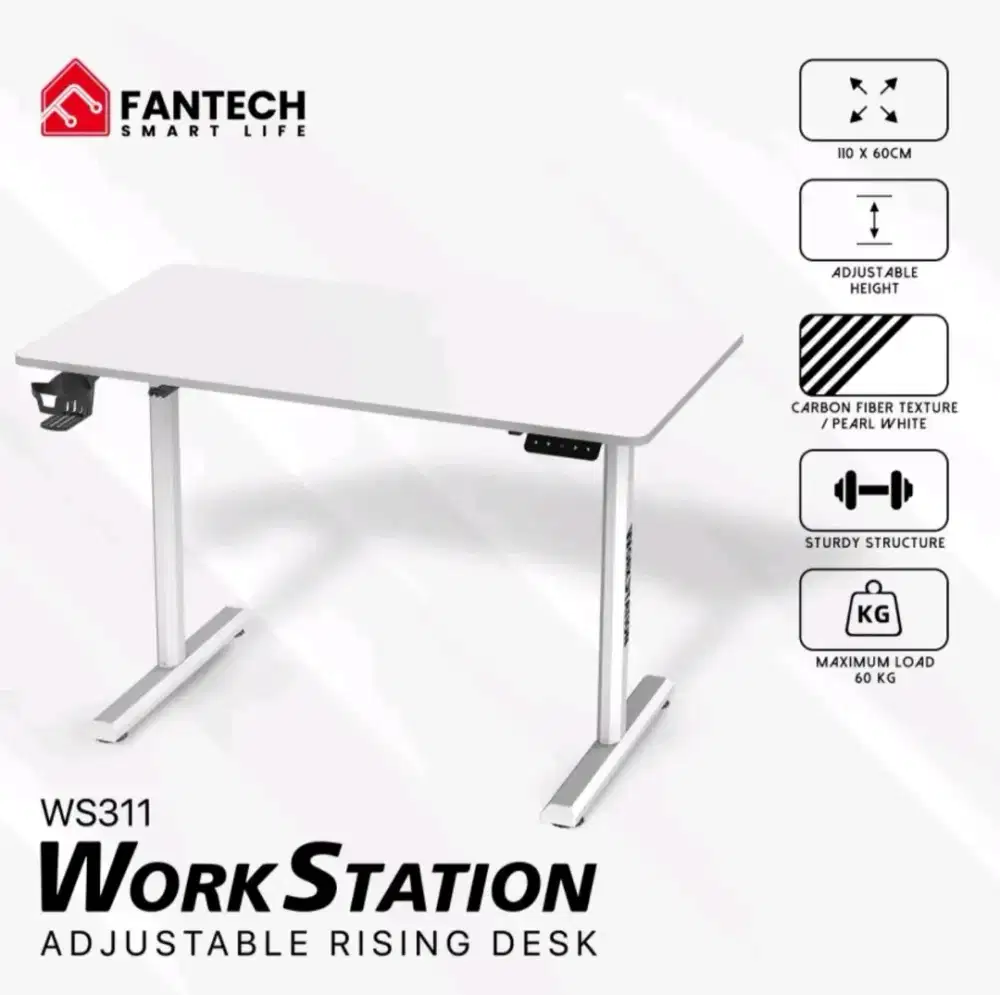 Meja Fantech Electronic Adjustable White