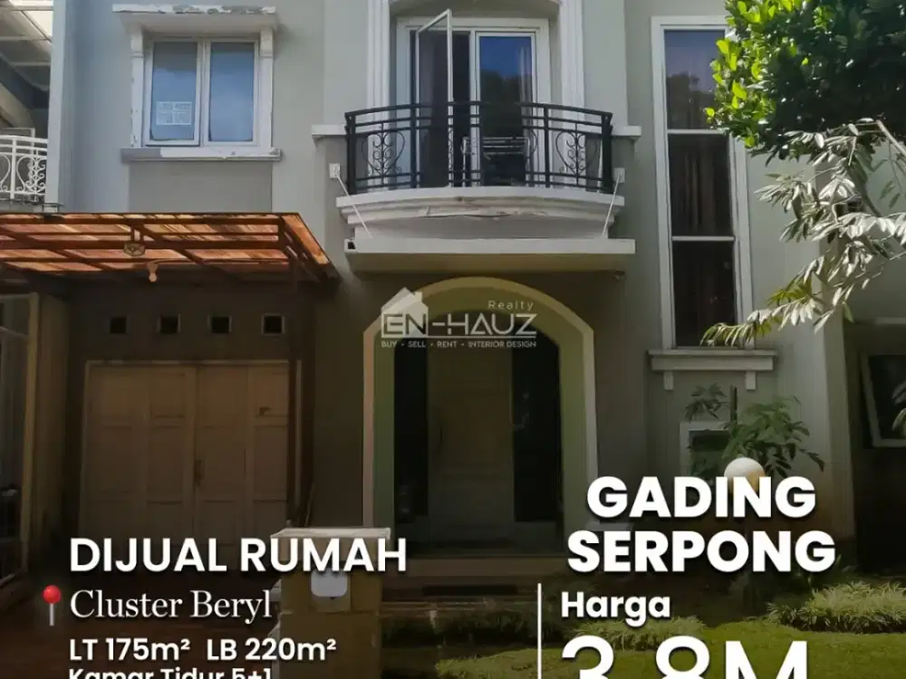 (VD) DIJUAL RUMAH CLUSTER BERYL, GADING SERPONG