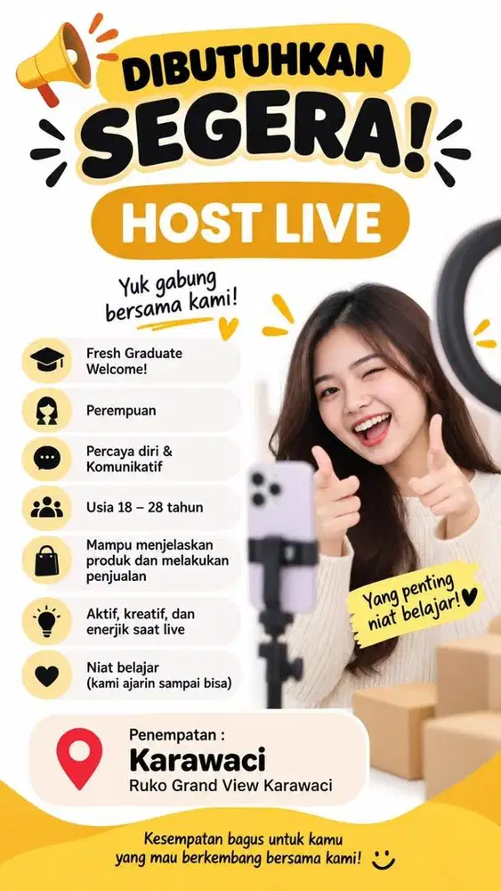 Dibutuhkan Host Live Segera