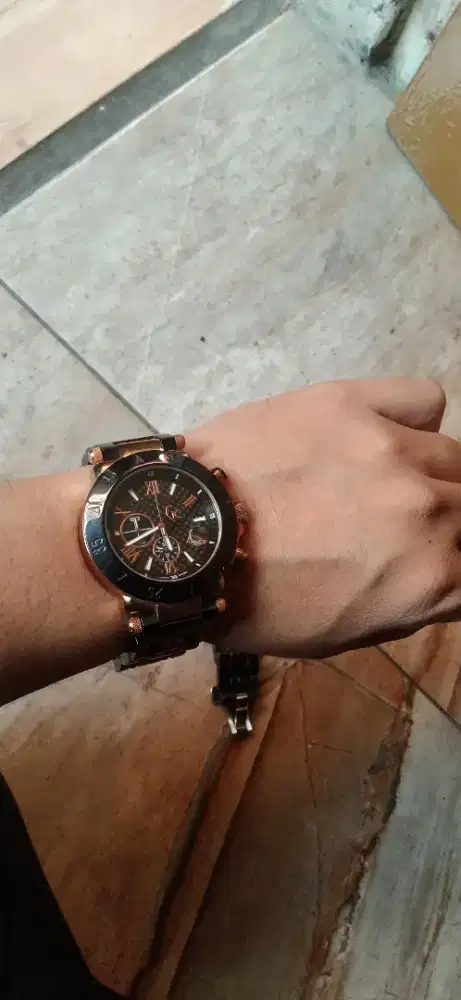 jam GC hitam rosgold crono