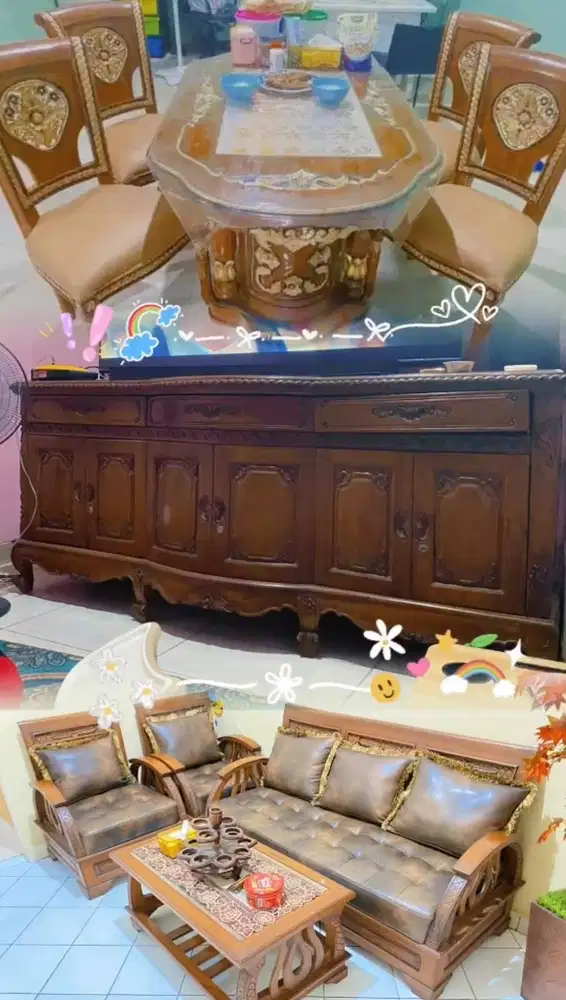 Jual Furniture Meja Makan, Buffet TV dan Kursi & Meja Ruang Tamu