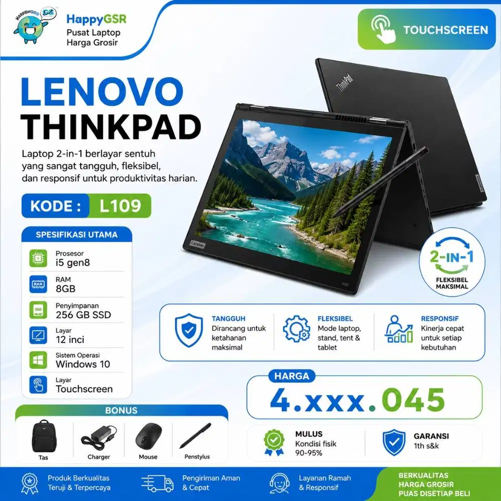 Laptop Lenovo 2-in-1 Yoga 11e Core i5 Gen 8 Cocok Kerja & Kuliah