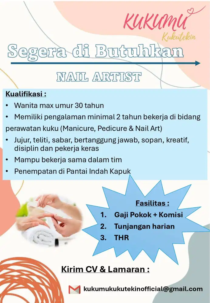 Lowongan Pekerjaan untuk karyawan salon kuku