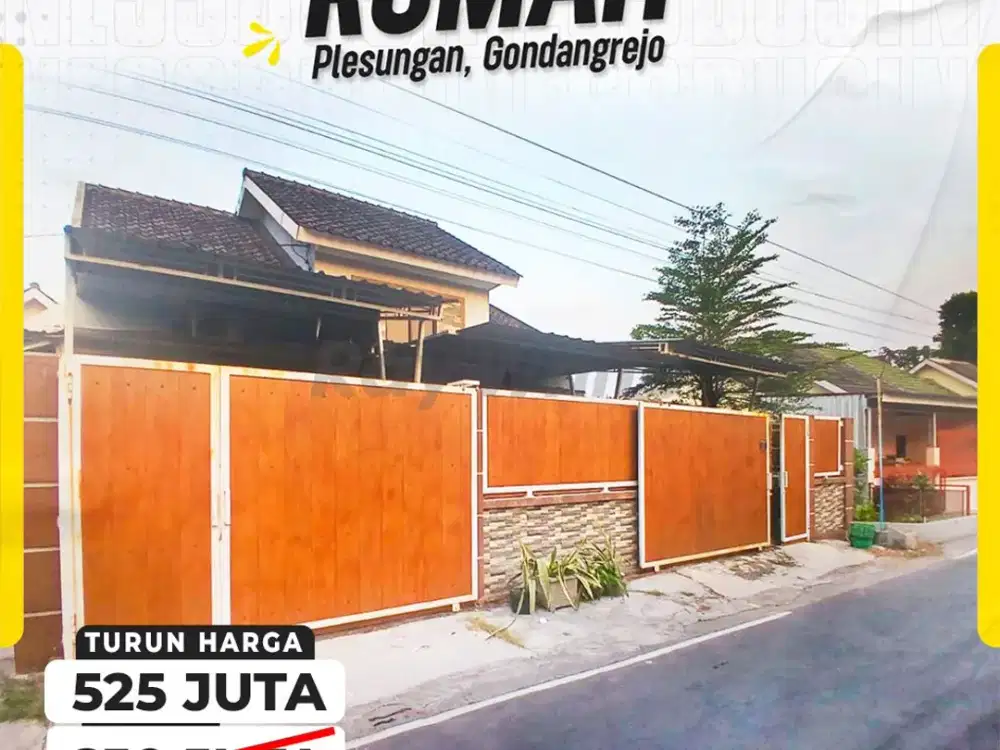 Dijual Murah Rumah Cantik Siap Huni di Plesungan Gondangrejo