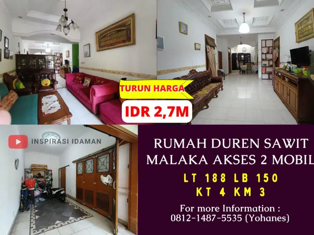 Rumah Duren Sawit Malaka 188mtr akses 2 mobil