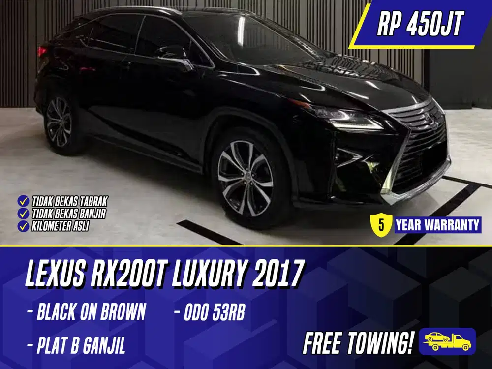 Lexus RX200t Luxury 2017 NIK 2016 Black on Brown Hitam RX200 t RX 200t