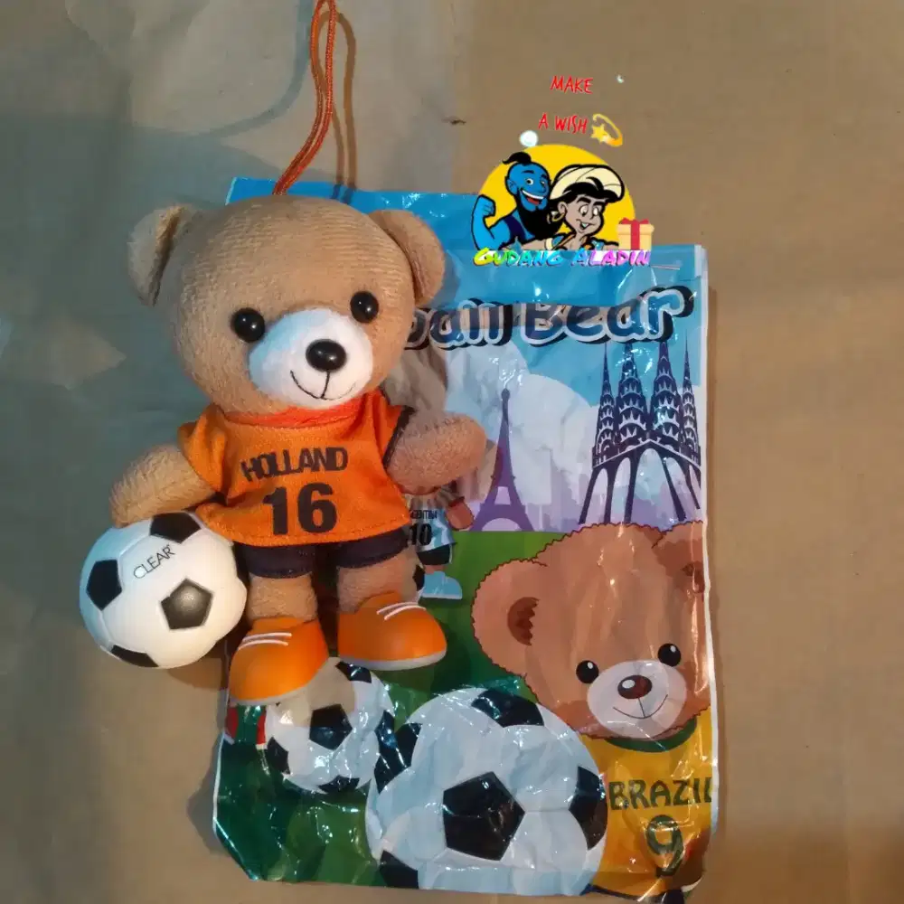 Boneka Gantung Teddy Bear Football Import (Vintage/Rare Item)