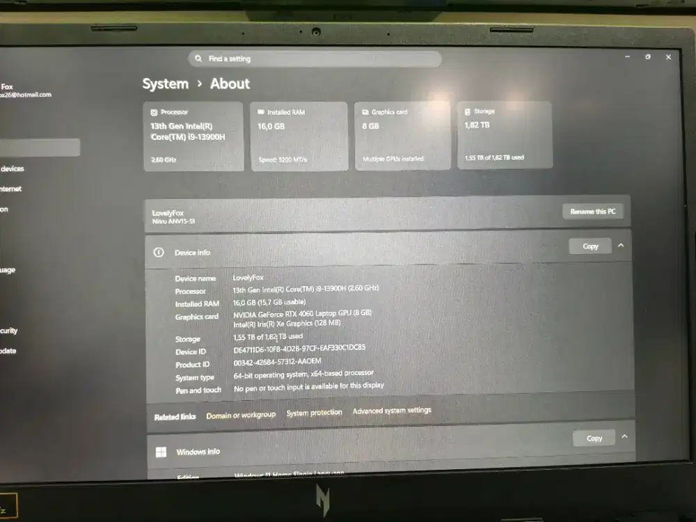 Dijual Laptop Acer Nitro