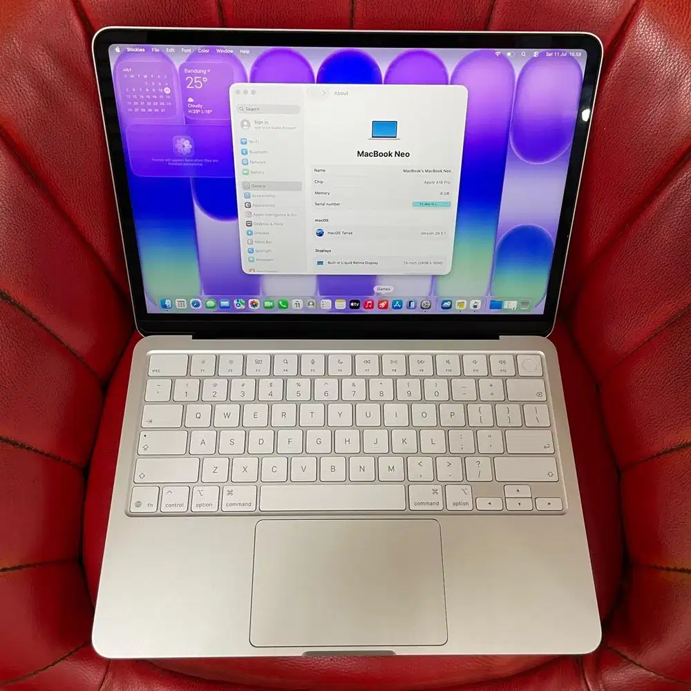 MacBook Neo 13 2026 8gb 512gb Silver Garansi iBox Aktif Fullset Ori